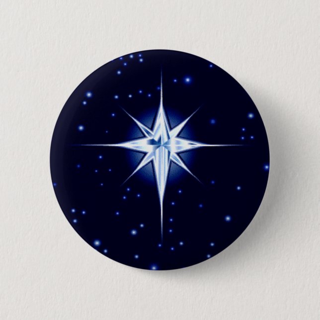 Macaron Rond 5 Cm Étoile de nativité de Noël (Devant)