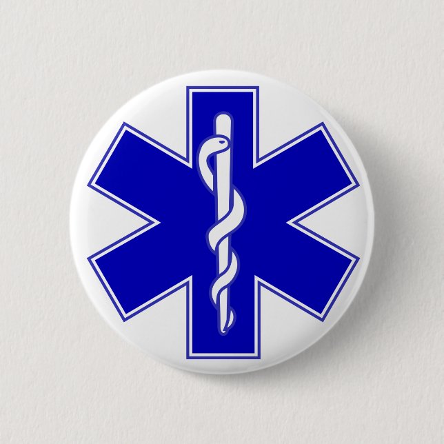 Macaron Rond 5 Cm Étoile de Pin de médecin de la vie (Devant)