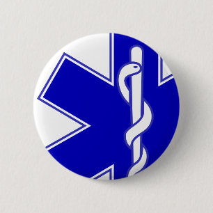 Macaron Rond 5 Cm Étoile de Pin excentré de médecin de la vie