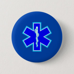 Macaron Rond 5 Cm Étoile des services médicaux de secours