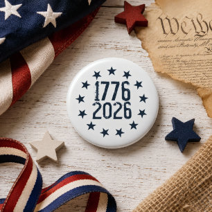Macaron Rond 5 Cm Étoile du 250e anniversaire 1776–2026 de l'année d