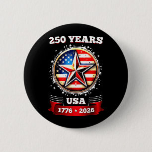 Macaron Rond 5 Cm Étoile patriotique USA 250e anniversaire