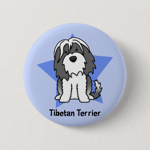 Macaron Rond 5 Cm Étoile Terrier tibétain de Kawaii