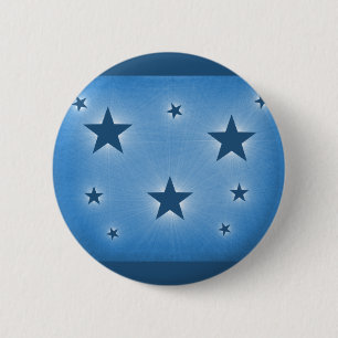 Macaron Rond 5 Cm Étoiles dans le bouton Ciel de nuit, Bleu