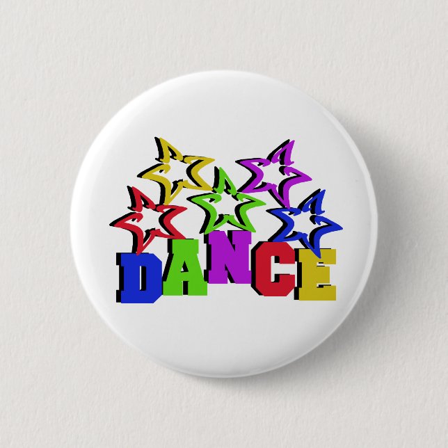 Macaron Rond 5 Cm Étoiles de danse (Devant)