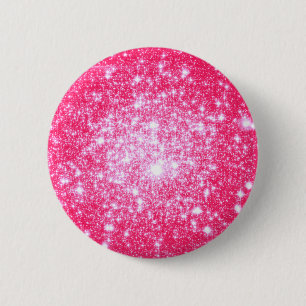 Macaron Rond 5 Cm Étoiles roses brillantes
