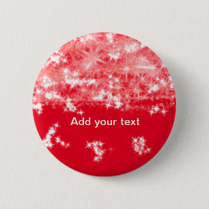 Macaron Rond 5 Cm Étoiles scintillantes à paillettes rouges simples