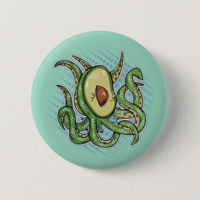 Macaron Rond 5 Cm Étrange Avocado (Devant)