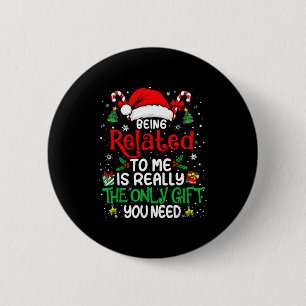 Macaron Rond 5 Cm Être apparenté à moi drôle de Noël famille Xmas Pa