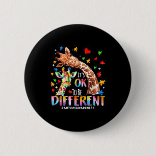 Macaron Rond 5 Cm Être différent maman autiste maman mignonne girafe