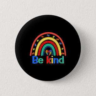 Macaron Rond 5 Cm Être gentil Arc-en-ciel Kindness Inspiration Autis