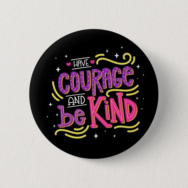 Macaron Rond 5 Cm Être Signe Anti-Intimidation Courage Motivationnel (Devant)