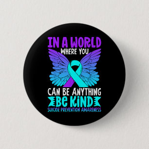 Macaron Rond 5 Cm Être Type Papillon Turquoise Purple Ribbon Suicide