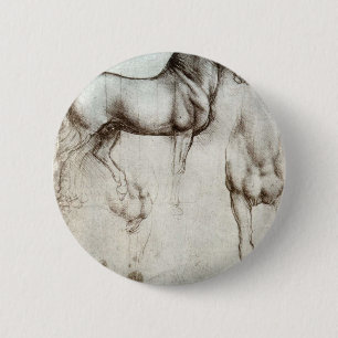 Macaron Rond 5 Cm Étude des chevaux - Leonardo da Vinci