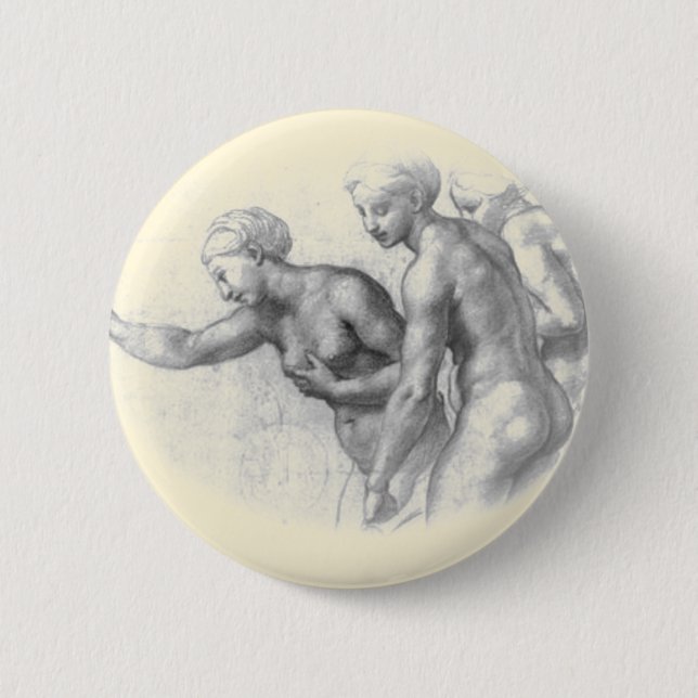 Macaron Rond 5 Cm Étude pour les 3 Graces - Bouton Raphael (Devant)