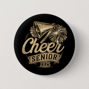 Macaron Rond 5 Cm Étudiant en dernière année 2025 Cheerleader Promot