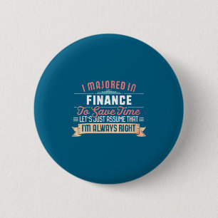 Macaron Rond 5 Cm Étudiante en finance drôle féminine 