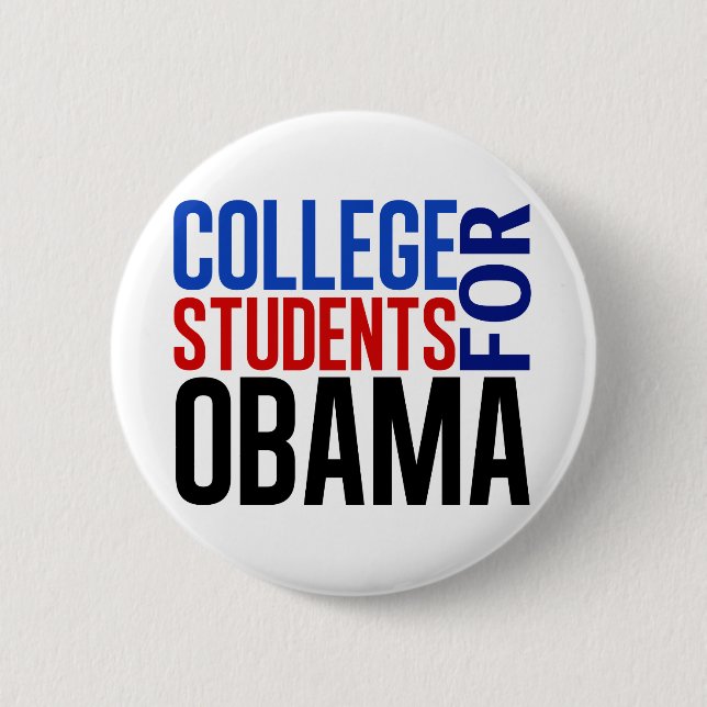 Macaron Rond 5 Cm Étudiants d'Obama (Devant)