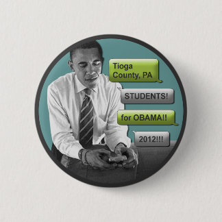 Macaron Rond 5 Cm Étudiants du comté de Tioga pour Obama 2012 2,25"