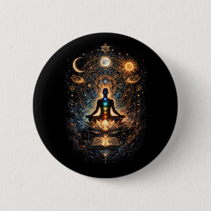 Macaron Rond 5 Cm Éveil du cosmos intérieur