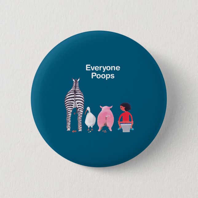 Macaron Rond 5 Cm Everyone Ops Funny Zebra G Toilet Humor  (Devant)