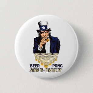 Macaron Rond 5 Cm Évier il boisson il Abe Lincoln