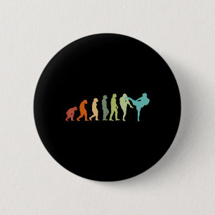 Macaron Rond 5 Cm Évolution de karaté kung-fu kickboxer Muay Thai MM