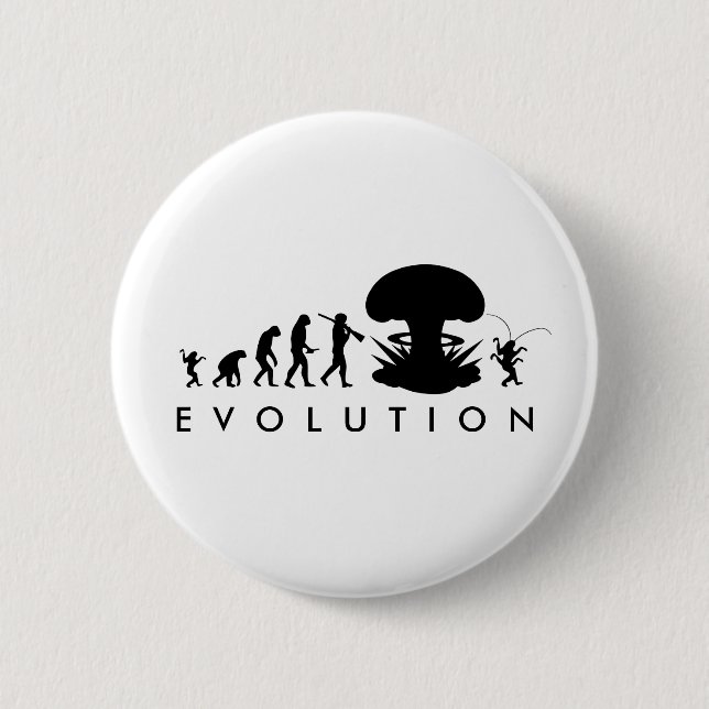 Macaron Rond 5 Cm Évolution de l'Homme et du Cafard Tableau d'Évolut (Devant)