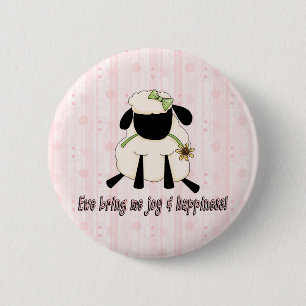 Macaron Rond 5 Cm Ewe Me Apporte Joie et Bonheur