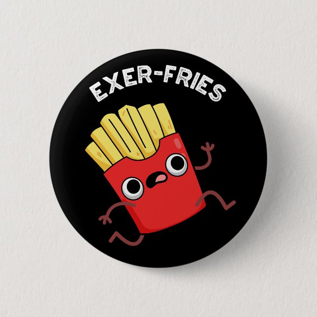 Macaron Rond 5 Cm Exer frites Funny Fries Puns Dark BG (Devant)