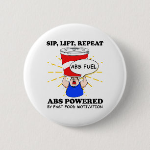 Macaron Rond 5 Cm Exercice drôle des abdos Fast Food Gym Workout Bod