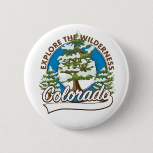 Macaron Rond 5 Cm Explorez la Wilderness, Colorado Coussin de jet T-