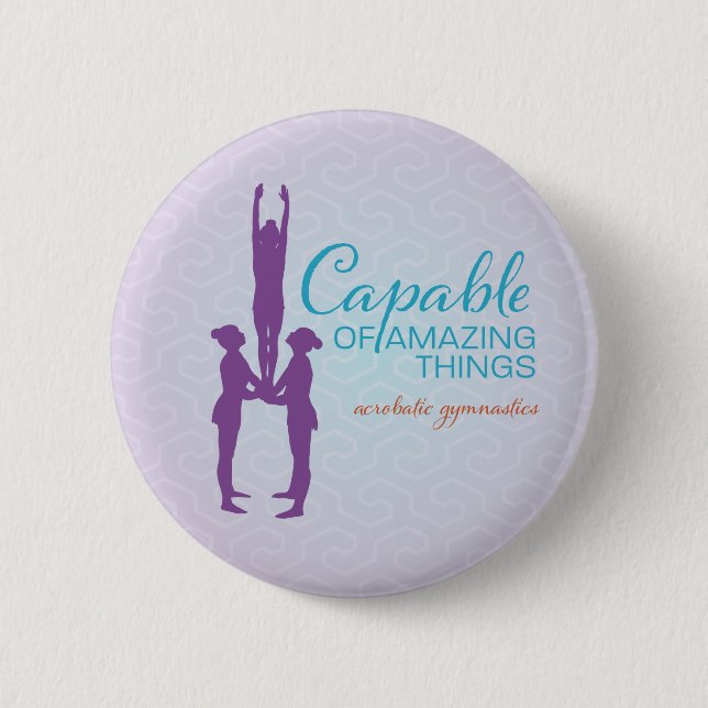Macaron Rond 5 Cm Extraordinaires - Bouton gymnastique acrobatique (Devant)