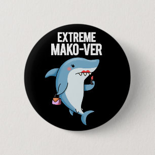 Macaron Rond 5 Cm Extreme Mako ver Funny Mako requin jeu de tir noir