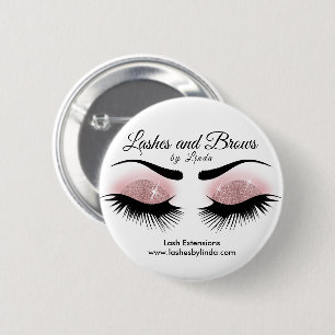 Macaron Rond 5 Cm Eyelashes et Brows - Or Rose