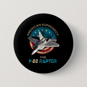 Macaron Rond 5 Cm F22 Raptor American Patriotic Fighter Jet 4ème De 