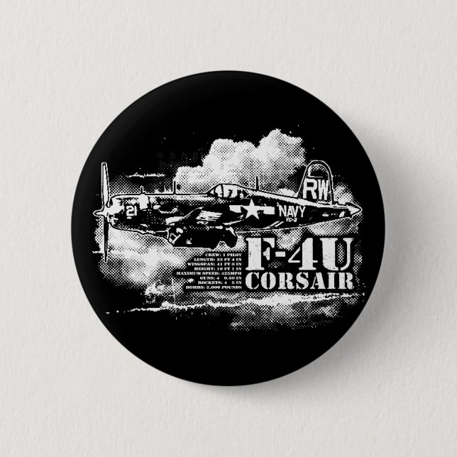 MACARON ROND 5 CM F4U CORSAIR (Devant)