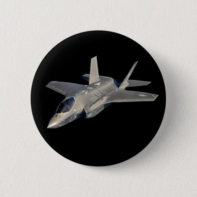Macaron Rond 5 Cm F-35 Lightning II Panther Jet Fighter (Devant)