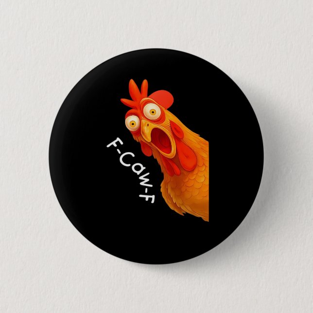 Macaron Rond 5 Cm F-Caw-F Chicken Essential Classic Retro (Devant)