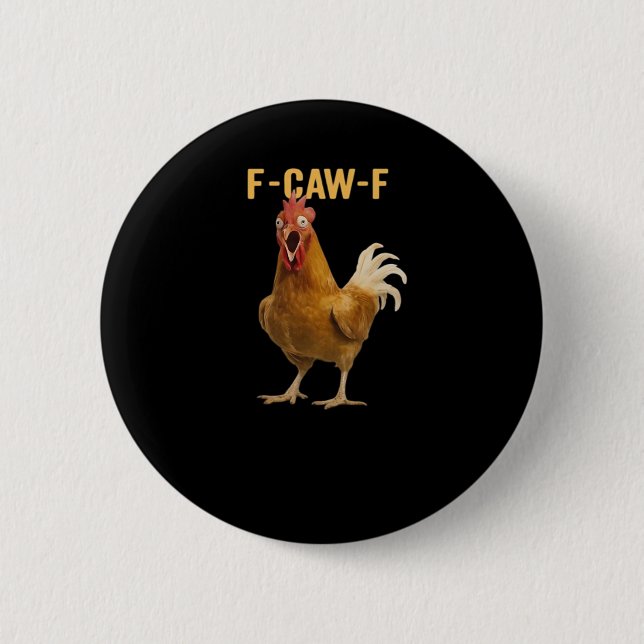 Macaron Rond 5 Cm F-Caw-F Chicken Essential Creative Graphic (Devant)