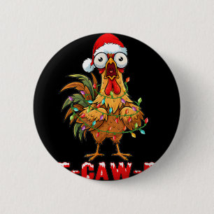 Macaron Rond 5 Cm F Caw F Coq drôle de Noël oiseau Fcawf poulet