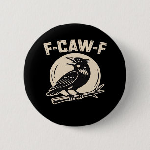 Macaron Rond 5 Cm F-Caw-F Corbeau Corneille Style Vintage