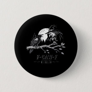 Macaron Rond 5 Cm F-Caw-F Corbeau Sorcière Halloween F-Caw-F