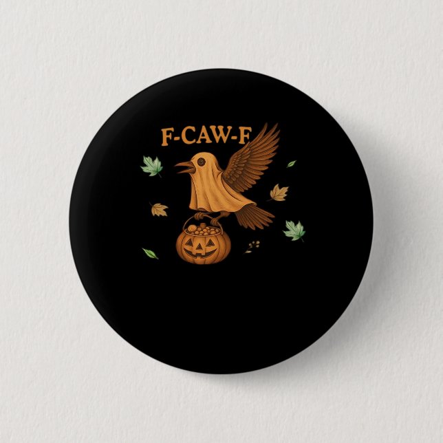 Macaron Rond 5 Cm F-Caw-F Halloween Retro Classic (Devant)