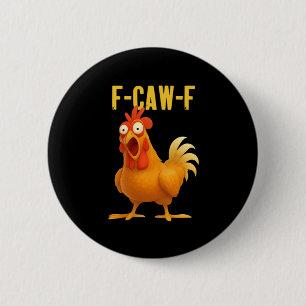 Macaron Rond 5 Cm F Caw F Mème de poulet drôle Style moderne tendanc