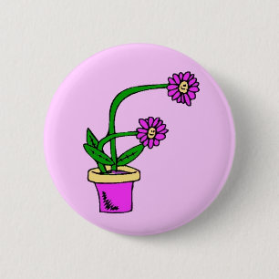 Macaron Rond 5 Cm F- Monogramme Fleur Bouton