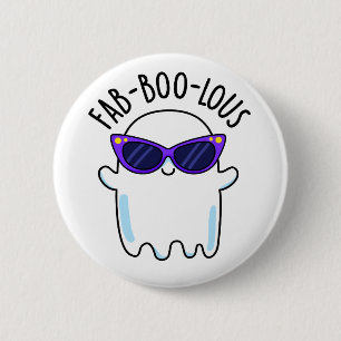 Macaron Rond 5 Cm Fab-Boo-Lous Drôle Pun Fantôme