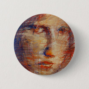 Macaron Rond 5 Cm Face Abstraite