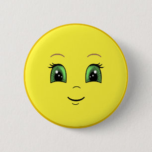 Macaron Rond 5 Cm Face de soleil moderne et agréable