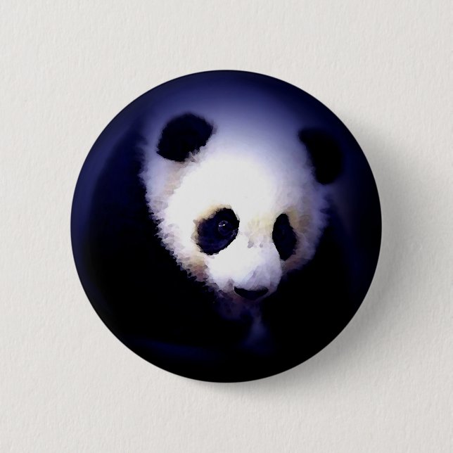 Macaron Rond 5 Cm Face Panda (Devant)